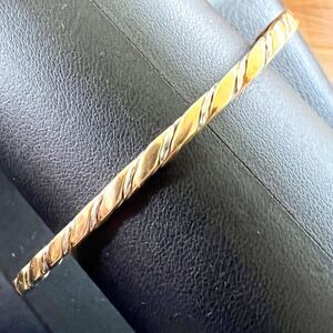 Vintage Sergio Lub Cuff Bracelet - two tone gold and silver